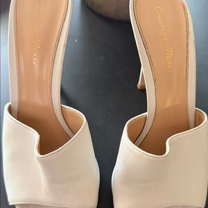 Gianvito Rossi Cream Heeled Mules